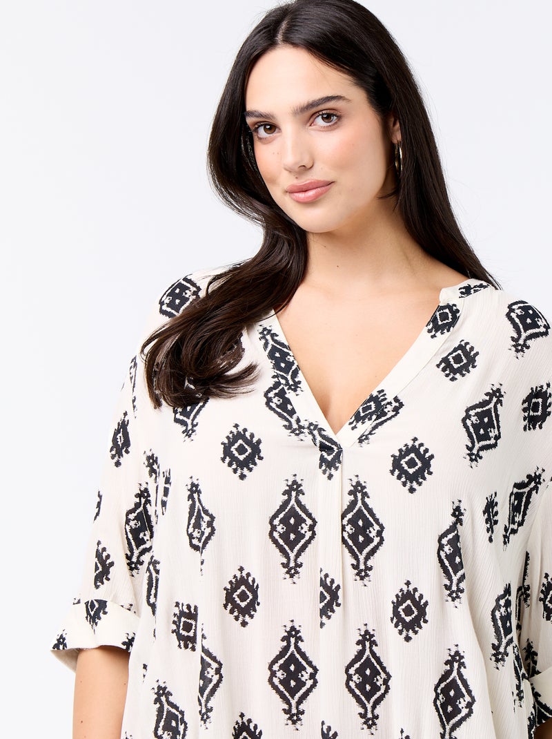 Vestido camiseta corto Beige - Kiabi