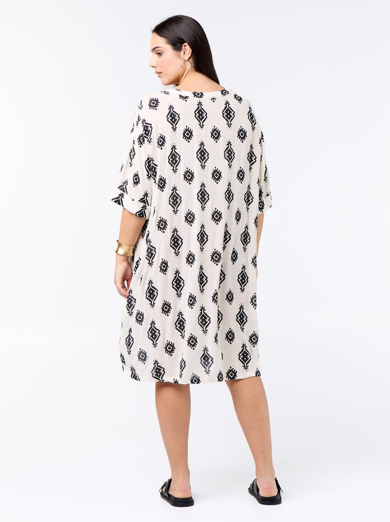 Vestido camiseta corto Beige - Kiabi