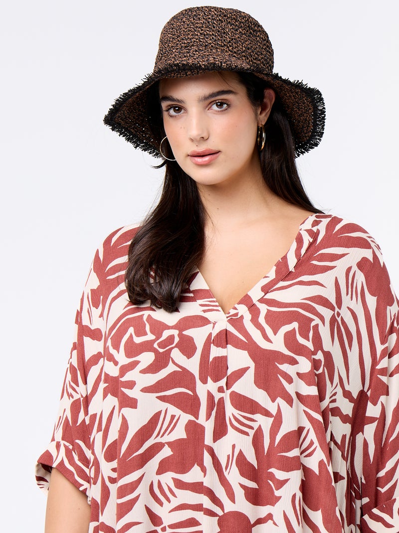 Vestido camiseta corto Beige - Kiabi