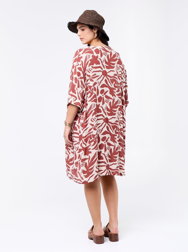 Vestido camiseta corto Beige - Kiabi