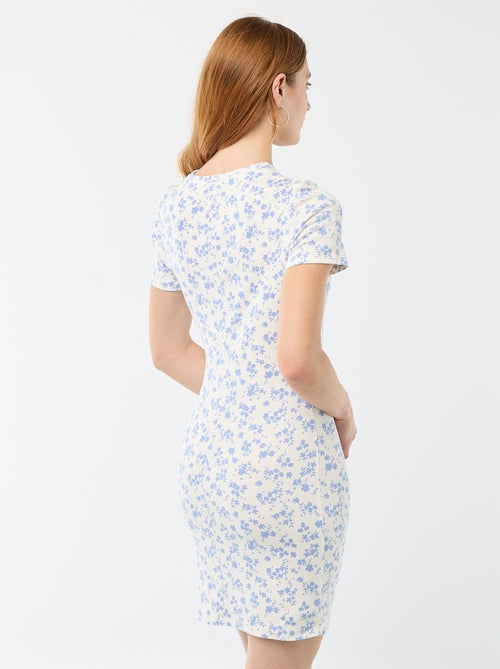 Vestido camiseta corto con nudo decorativo - Kiabi