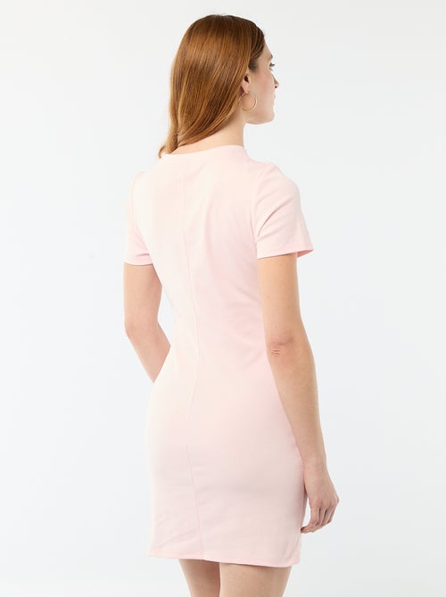 Vestido camiseta corto con nudo decorativo - Kiabi
