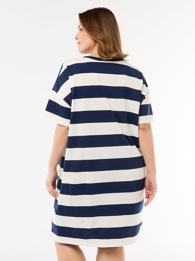 Vestido camiseta corto de manga corta Azul - Kiabi