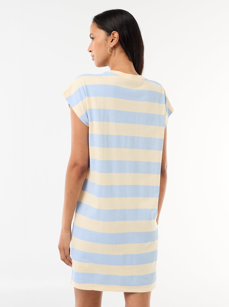 Vestido camiseta corto de manga corta Azul - Kiabi