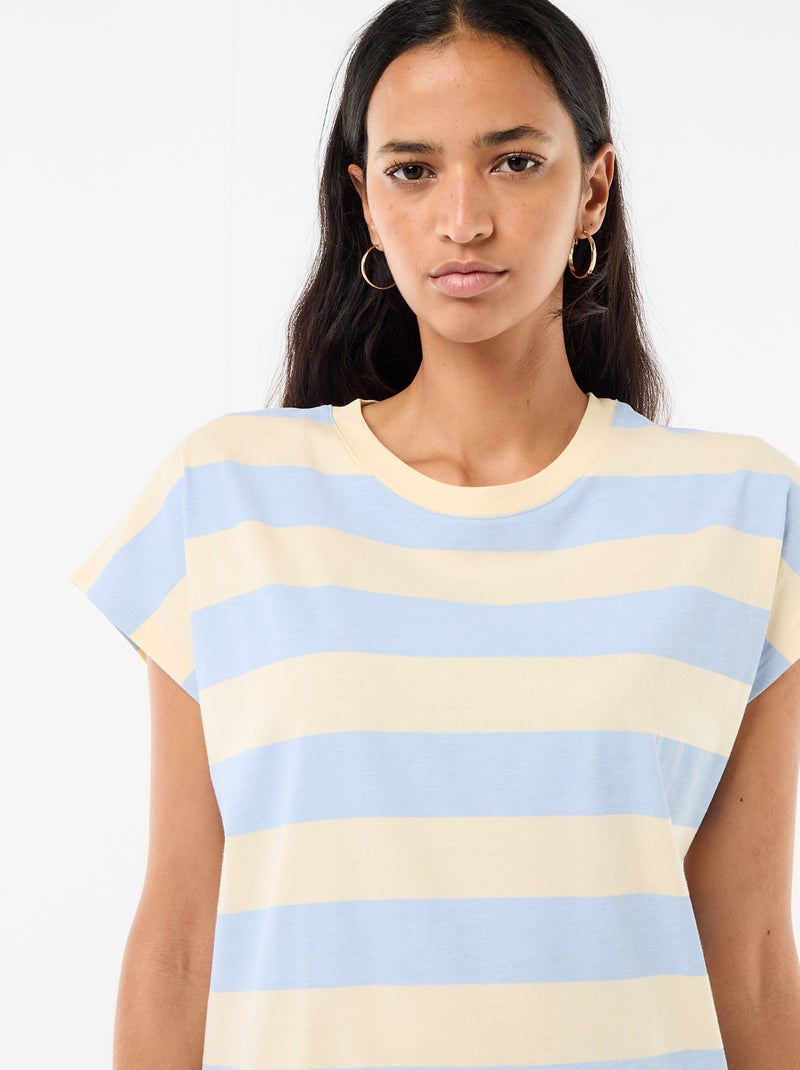 Vestido camiseta corto de manga corta Azul - Kiabi