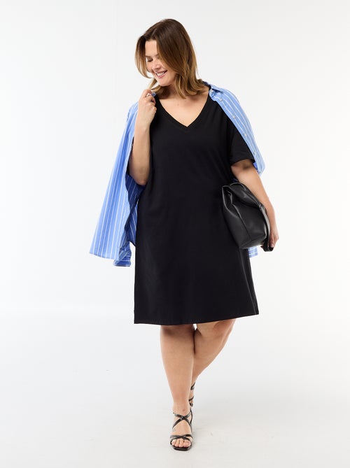 Vestido camiseta corto de manga corta - Kiabi