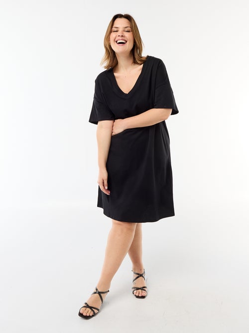 Vestido camiseta corto de manga corta - Kiabi