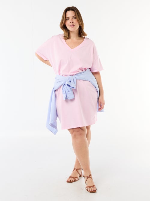 Vestido camiseta corto de manga corta - Kiabi