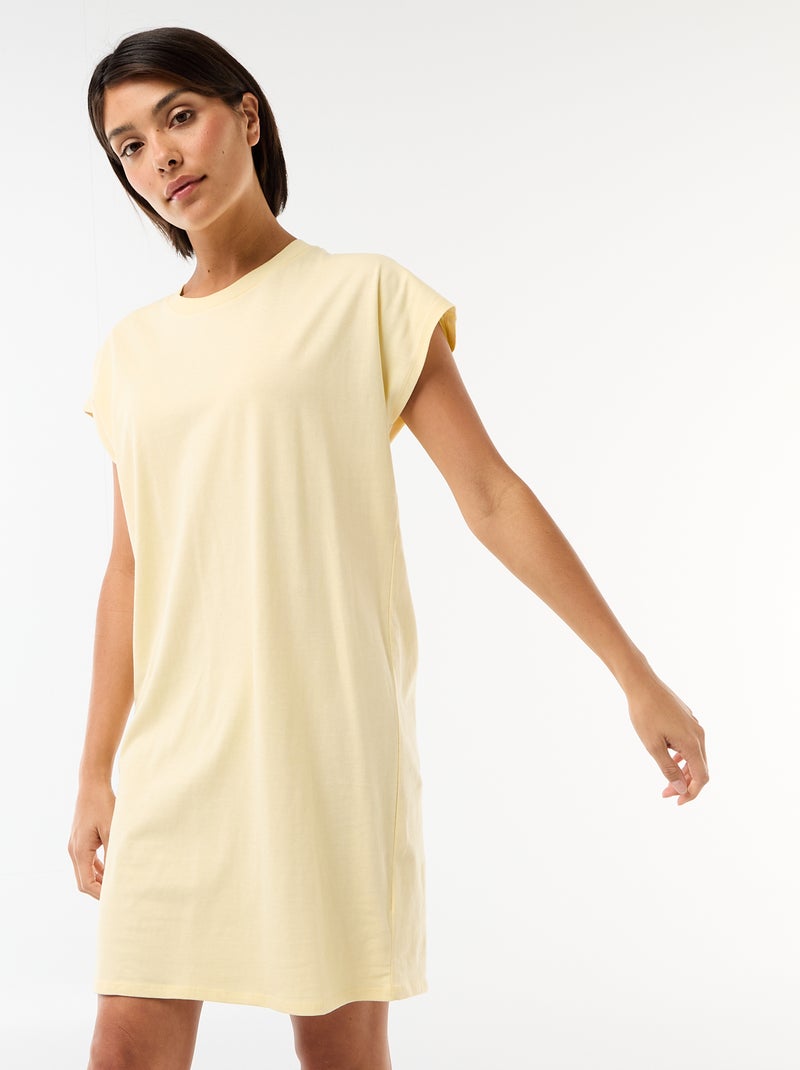 Vestido camiseta de manga corta Amarillo - Kiabi