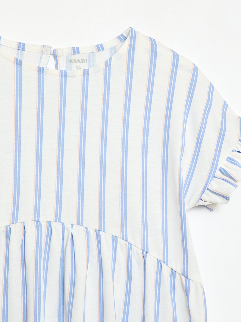 Vestido camiseta de manga corta Azul - Kiabi