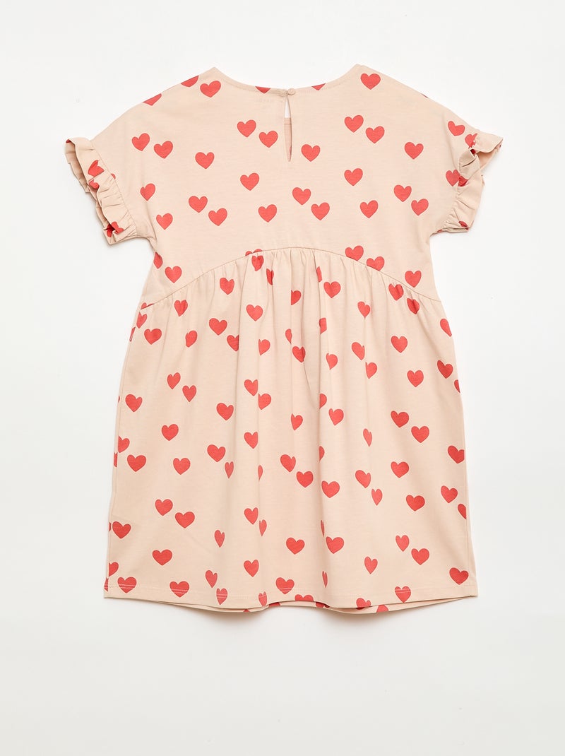 Vestido camiseta de manga corta Beige - Kiabi
