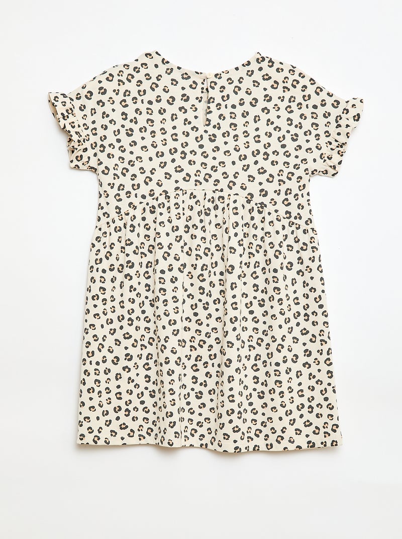 Vestido camiseta de manga corta Beige - Kiabi