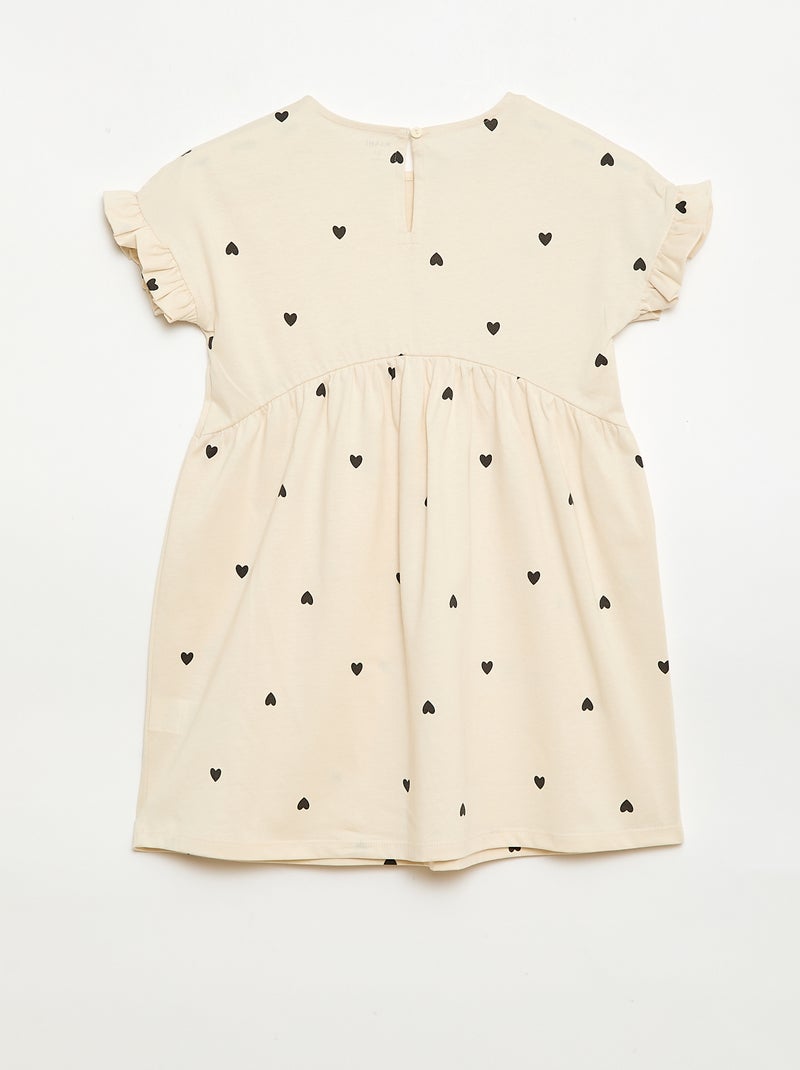 Vestido camiseta de manga corta Beige - Kiabi