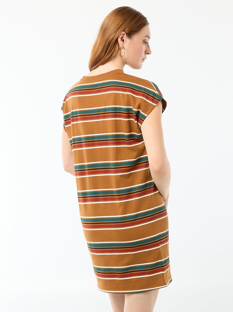 Vestido camiseta de manga corta Marron - Kiabi