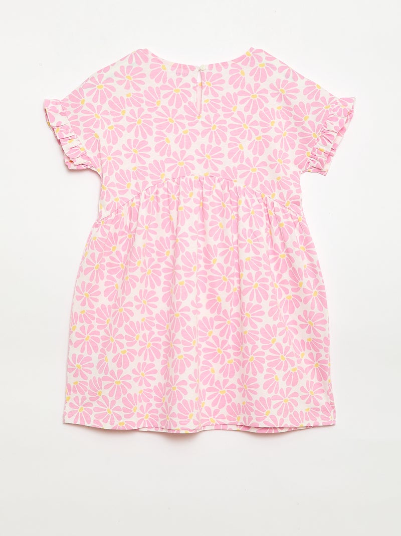 Vestido camiseta de manga corta Rosa - Kiabi