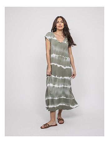 Vestido camiseta largo estampado IBOLIA