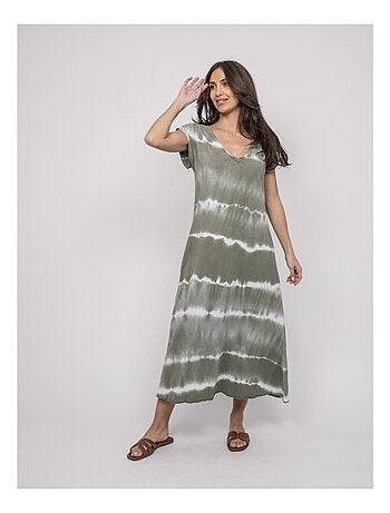Vestido camiseta largo estampado IBOLIA