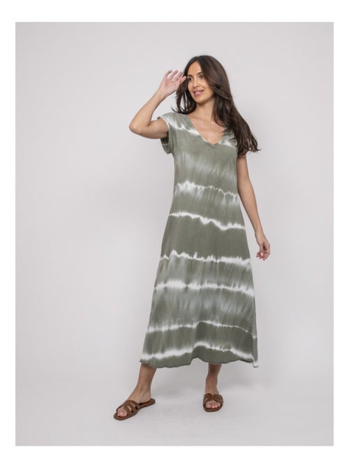 Vestido camiseta largo estampado IBOLIA - Kiabi