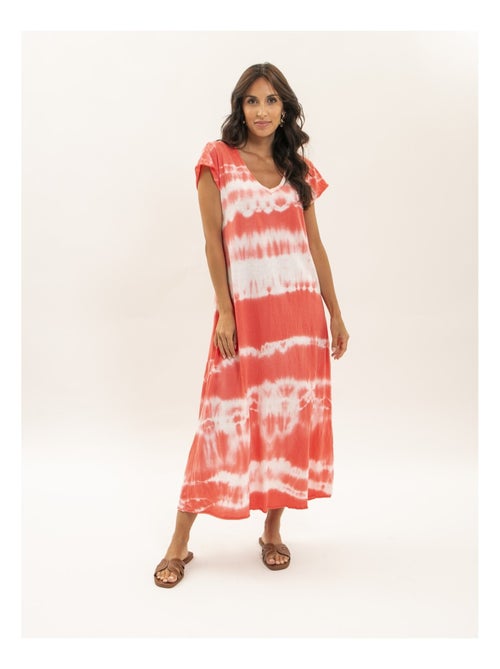 Vestido camiseta largo estampado IBOLIA - Kiabi