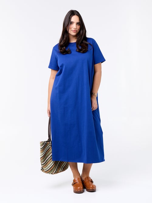 Vestido camiseta largo liso - Kiabi