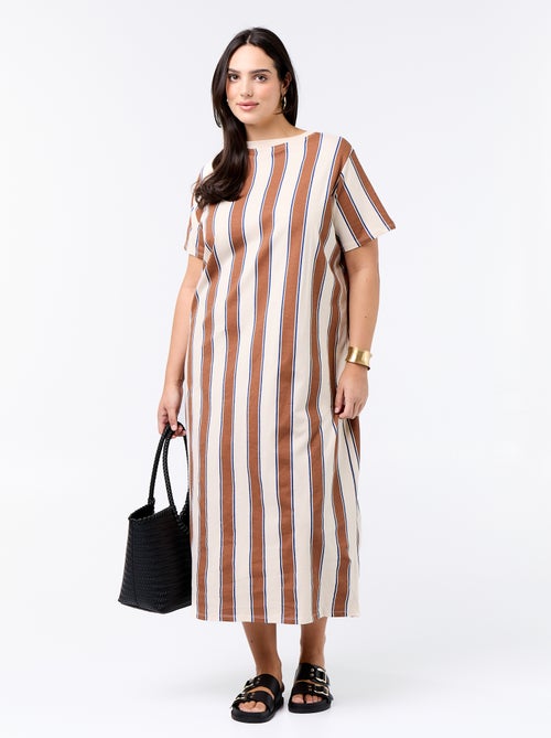 Vestido camiseta largo liso - Kiabi