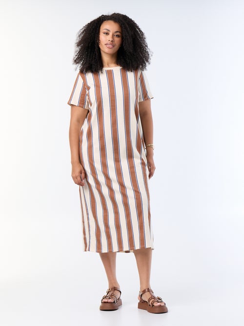 Vestido camiseta largo liso - Kiabi