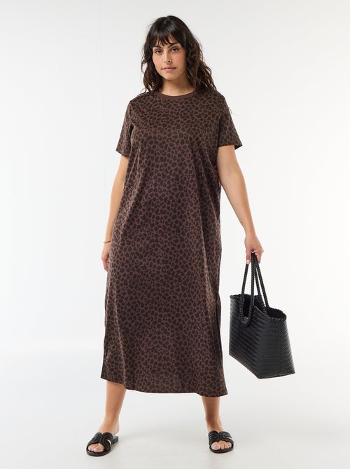 Vestido camiseta largo liso - Kiabi