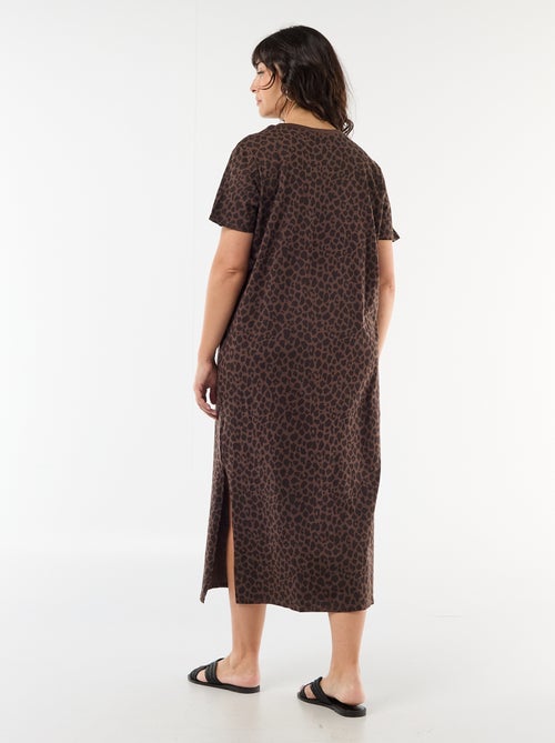 Vestido camiseta largo liso - Kiabi