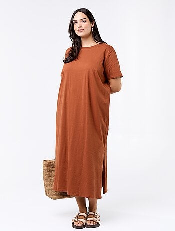 Vestido camiseta largo liso