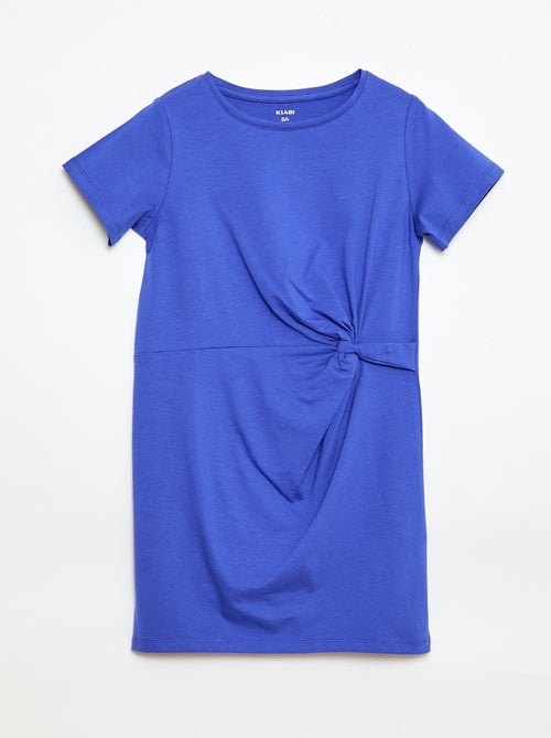 Vestido camiseta midi con nudo decorativo delantero - Kiabi