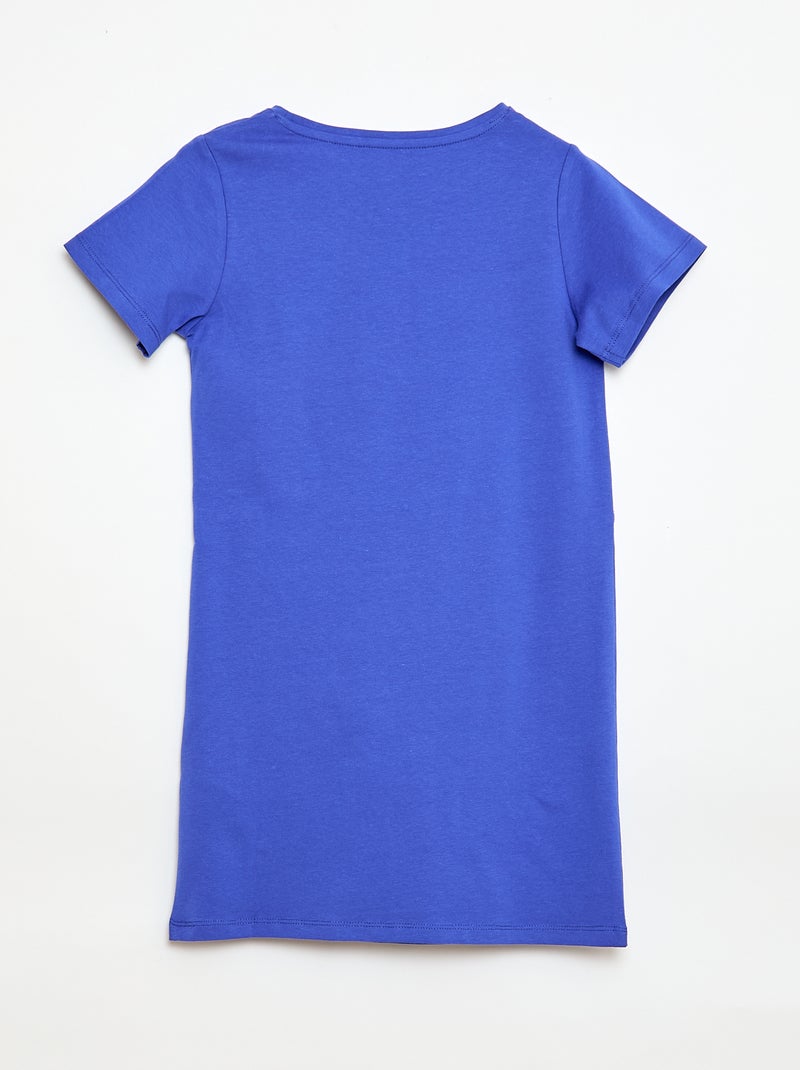 Vestido camiseta midi con nudo decorativo delantero Azul - Kiabi