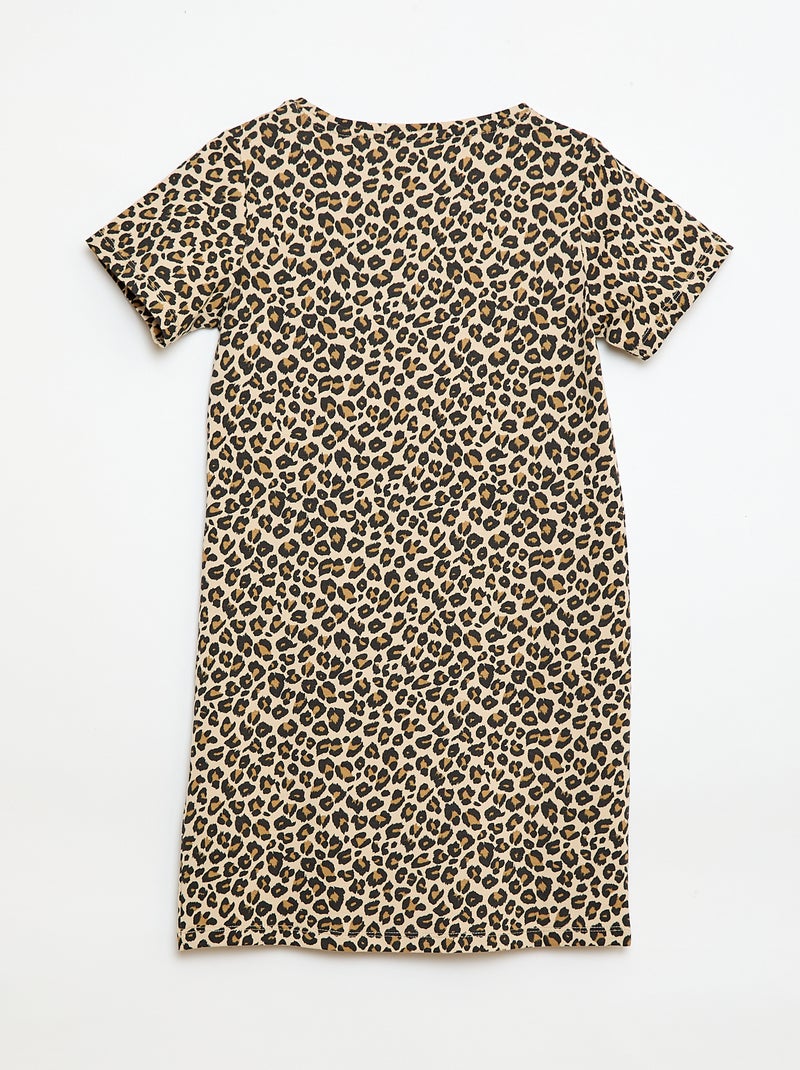 Vestido camiseta midi con nudo decorativo delantero Marron - Kiabi