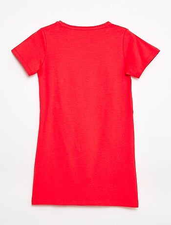 Vestido camiseta midi con nudo decorativo delantero