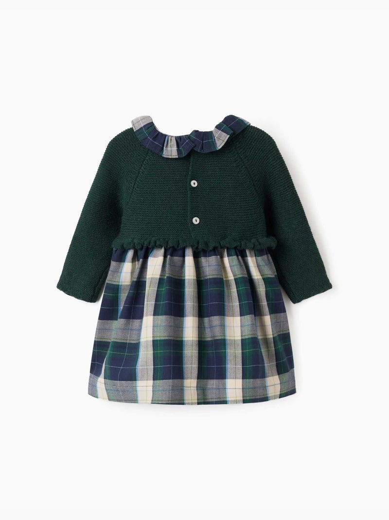 Vestido combinado a cuadros b&s Azul oscuro - Kiabi