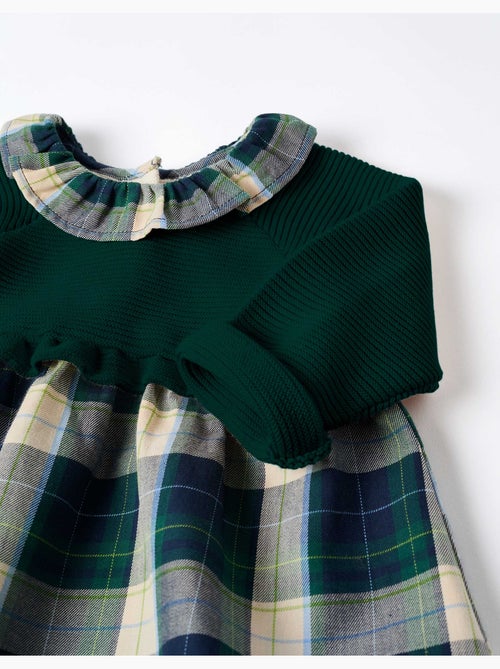 Vestido combinado a cuadros b&s - Kiabi
