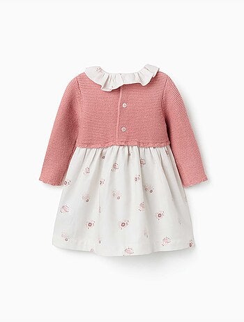 Vestido combinado con estampado floral