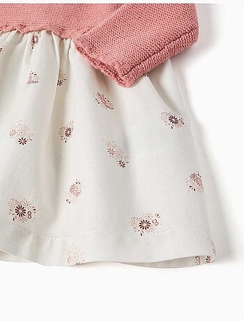 Vestido combinado con estampado floral