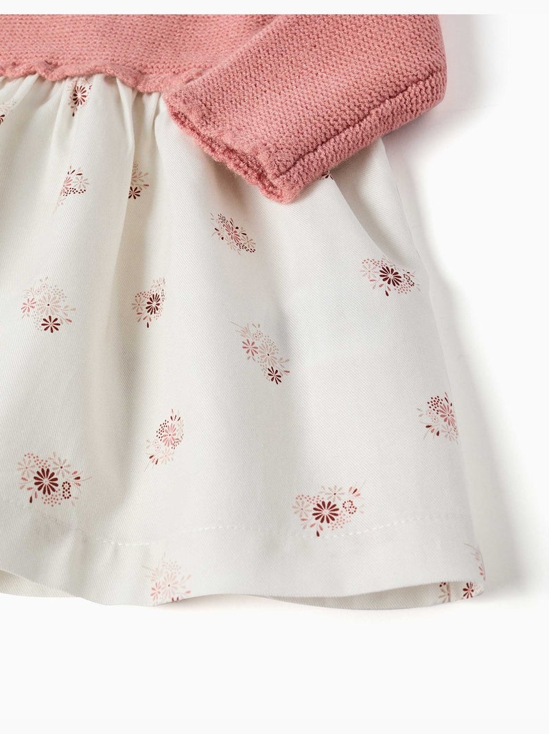 Vestido combinado con estampado floral Rosa - Kiabi