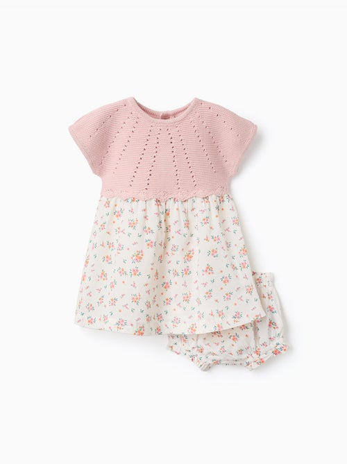 Vestido combinado con estampado floral - Kiabi Vestido combinado con estampado floral - Kiabi