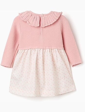 Vestido combinado con motivo floral