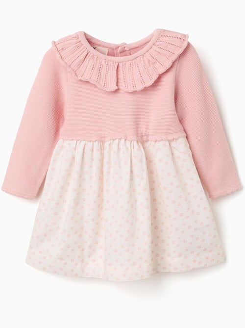 Vestido combinado con motivo floral - Kiabi