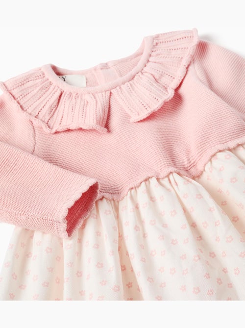 Vestido combinado con motivo floral - Kiabi