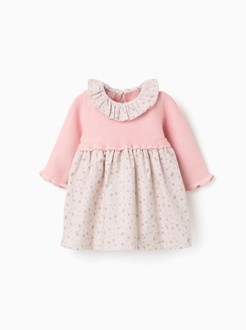 Vestido combinado con motivo floral - Kiabi