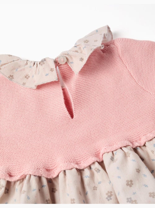 Vestido combinado con motivo floral - Kiabi