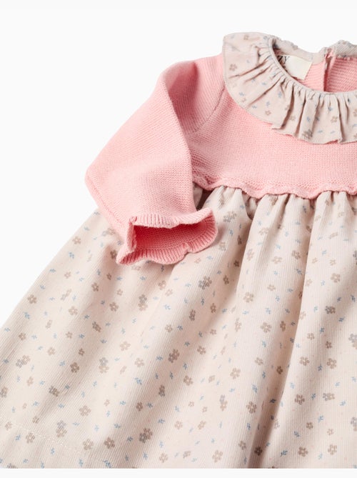 Vestido combinado con motivo floral - Kiabi