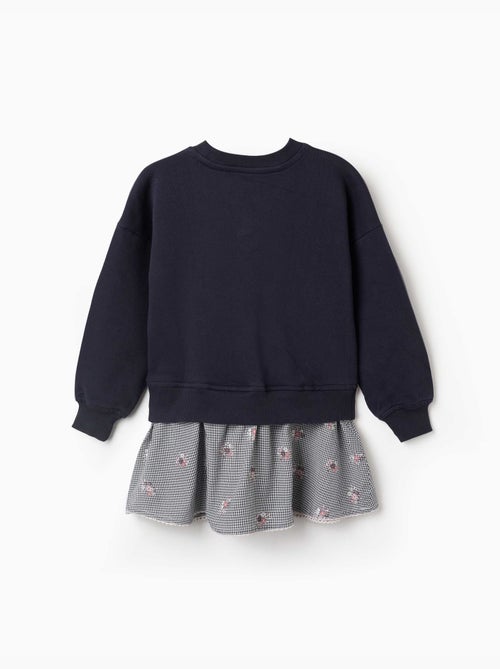Vestido combinado de algodón con estampado de cuadros Vichy - Kiabi Vestido combinado de algodón con estampado de cuadros Vichy - Kiabi