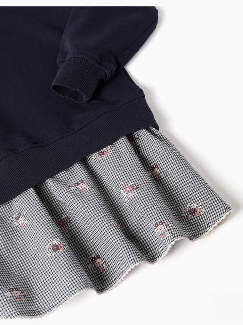 Vestido combinado de algodón con estampado de cuadros Vichy - Kiabi Vestido combinado de algodón con estampado de cuadros Vichy - Kiabi