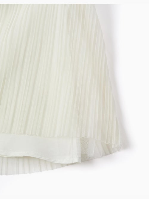 Vestido combinado de manga corta en tweed y malla - Kiabi