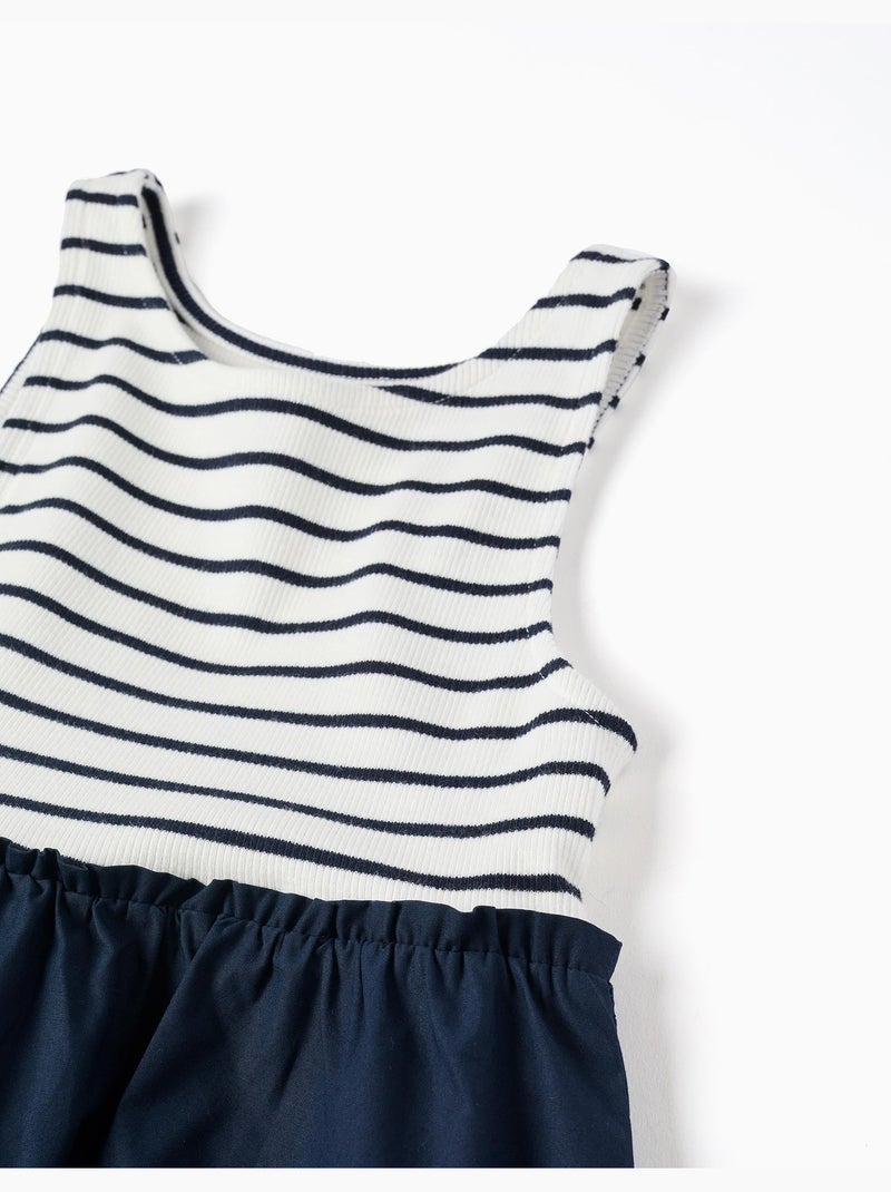 Vestido combinado sin mangas a rayas Azul oscuro - Kiabi