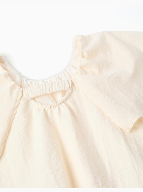 Vestido con aplique floral + cubrepañal - Kiabi